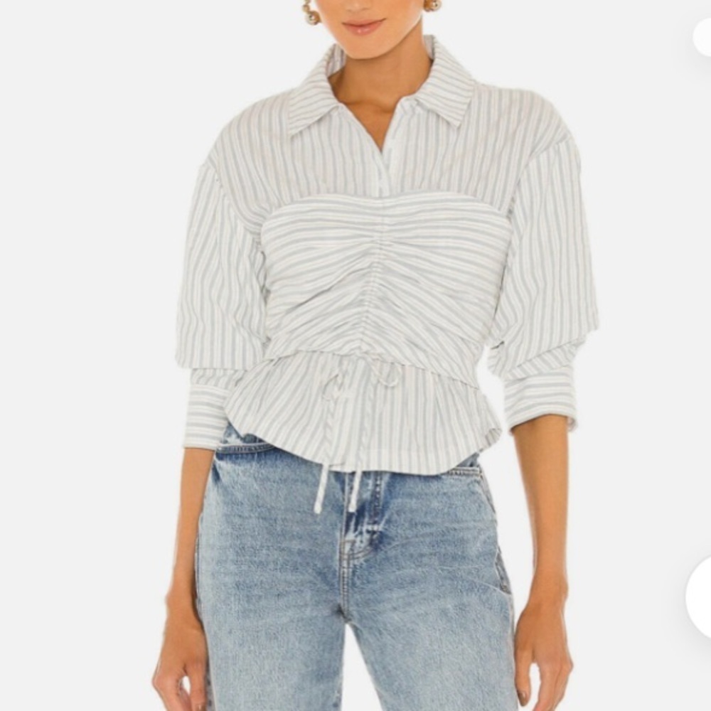 NWT Jonathan Simkhai Sonya Stripe shirt size4